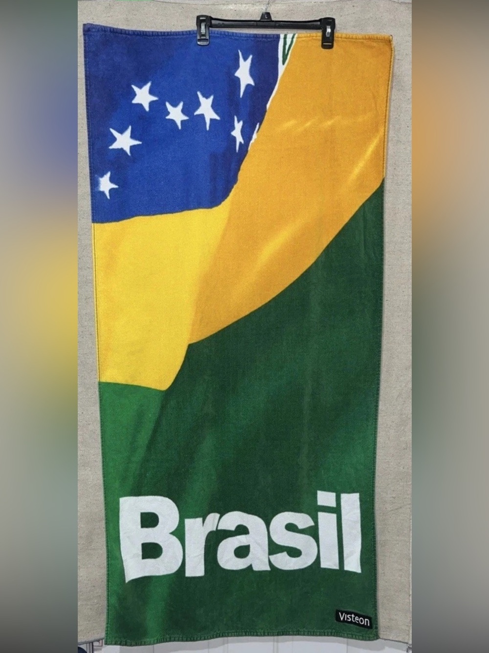 Vintage Vistean Brazil Colors Beach Towel Terry Cotton Cloth Bath Brasil 27x55